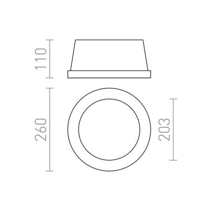 RED - Design Rendl - R10444 - Χωνευτό φωτιστικό MIA 2xE27/40W/230V