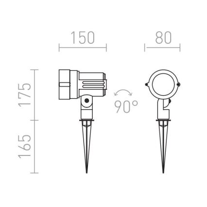 RED - Design Rendl - R10527 - Φωτιστικό LED εξωτερικού χώρου GARY LED/10W/230V IP65 γκρι