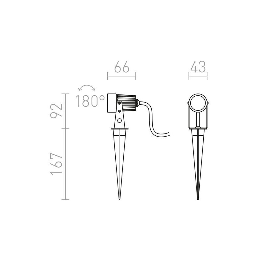 RED - Design Rendl - R10530 - Φωτιστικό LED εξωτερικού χώρου GUN LED/3W/230V IP65