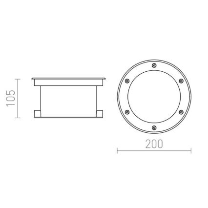 RED - Design Rendl - R10532 - LED Πλαφονιέρα φωτιστικό εξωτερικού χώρου TERRA LED/20W/230V IP67