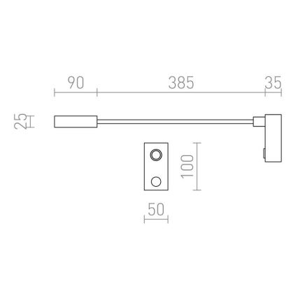 RED - Design Rendl - R10541 - LED Λάμπα τοίχου AIM LED/3W/230V μαύρο