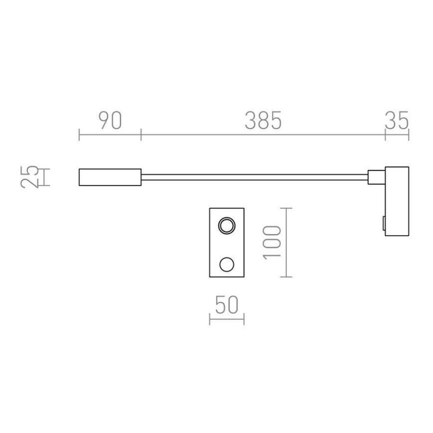 RED - Design Rendl - R10541 - LED Λάμπα τοίχου AIM LED/3W/230V μαύρο