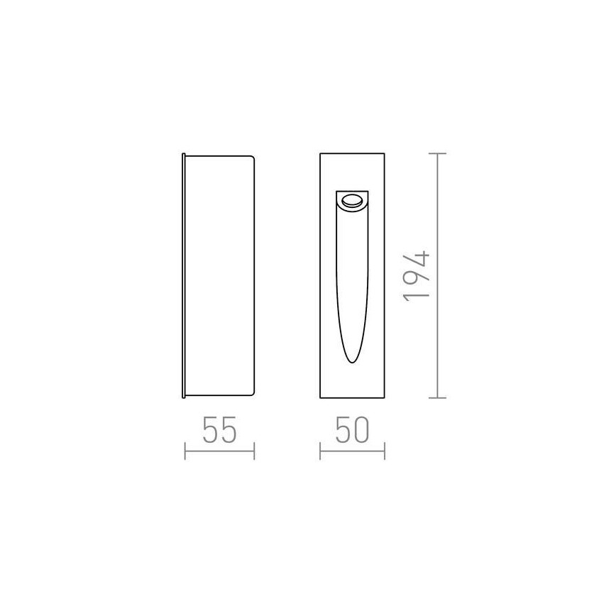 RED - Design Rendl - R10545 - LED Εξωτερικό εντοιχιζόμενο φωτιστικό GAP LED/3W/230V IP54