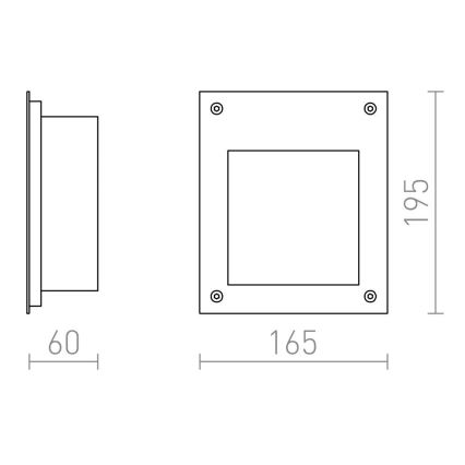 RED - Design Rendl - R10546 - LED Εξωτερικό εντοιχιζόμενο φωτιστικό AKORD LED/3W/230V IP65