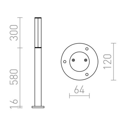 RED - Design Rendl - R10548 - LED Λάμπα εξωτερικού χώρου VADIS LED/8W/230V IP54