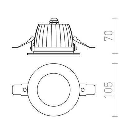 RED - Design Rendl - R10565 - LED Χωνευτό φωτιστικό μπάνιου AMIGA 8W/230V IP65