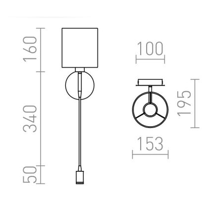 RED - Design Rendl - R10580 - LED Λάμπα τοίχου VERSA 1xE27/42W/230V + LED/3W