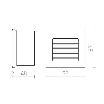 RED - Design Rendl - R10606 - LED Εντοιχισμένο φωτιστικό INTRO LED/1W/230V