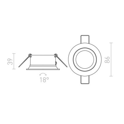 RED - Design Rendl - R11738 - Χωνευτό φωτιστικό SOBER 1xGU10/50W/230V λευκό