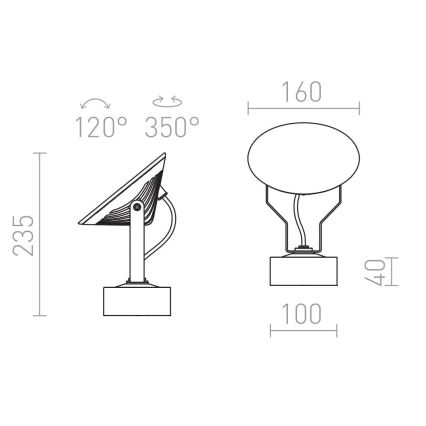 RED - Design Rendl - R11753- LED Εξωτερικό φωτιστικό τοίχου FOX LED/9W/230V IP65