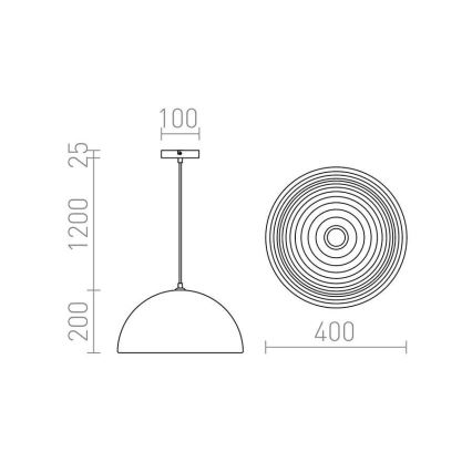 RED - Design Rendl - R11766 - Πολύφωτο κρεμαστό CARISSIMA 1xE27/42W/230V