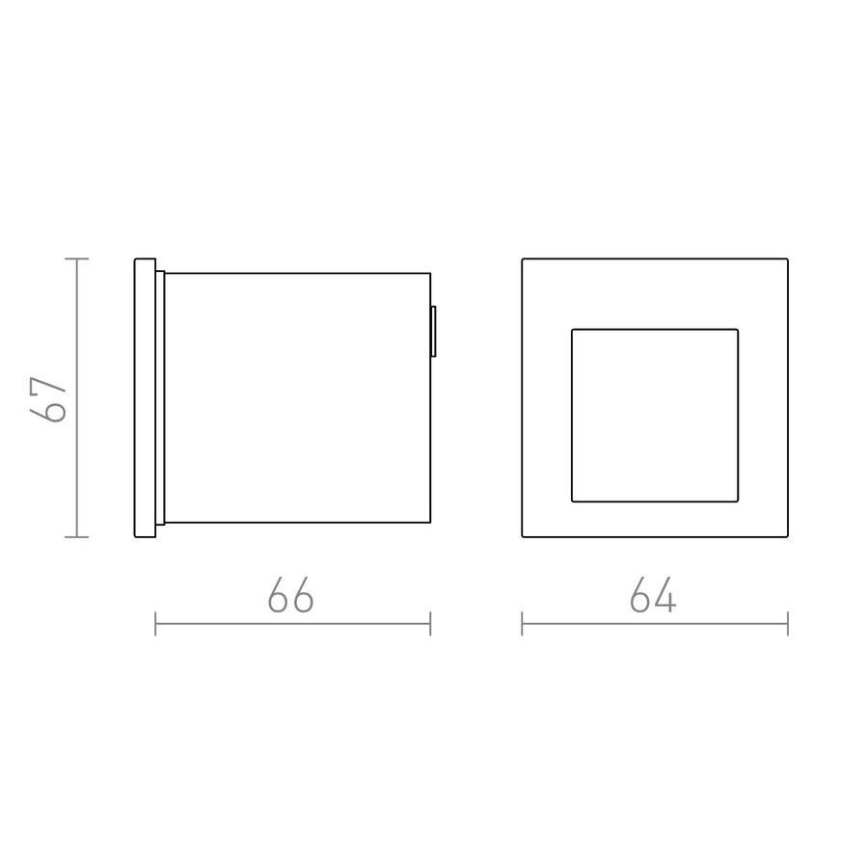 RED - Design Rendl - R12015 - Εντοιχιζόμενο φωτιστικό LED εξωτερικού χώρου TESS LED/3W/230V IP54 ανθρακί