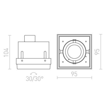 RED - Design Rendl - R12052 - Χωνευτό φωτιστικό ELECTRA 1xGU10/50W/230V