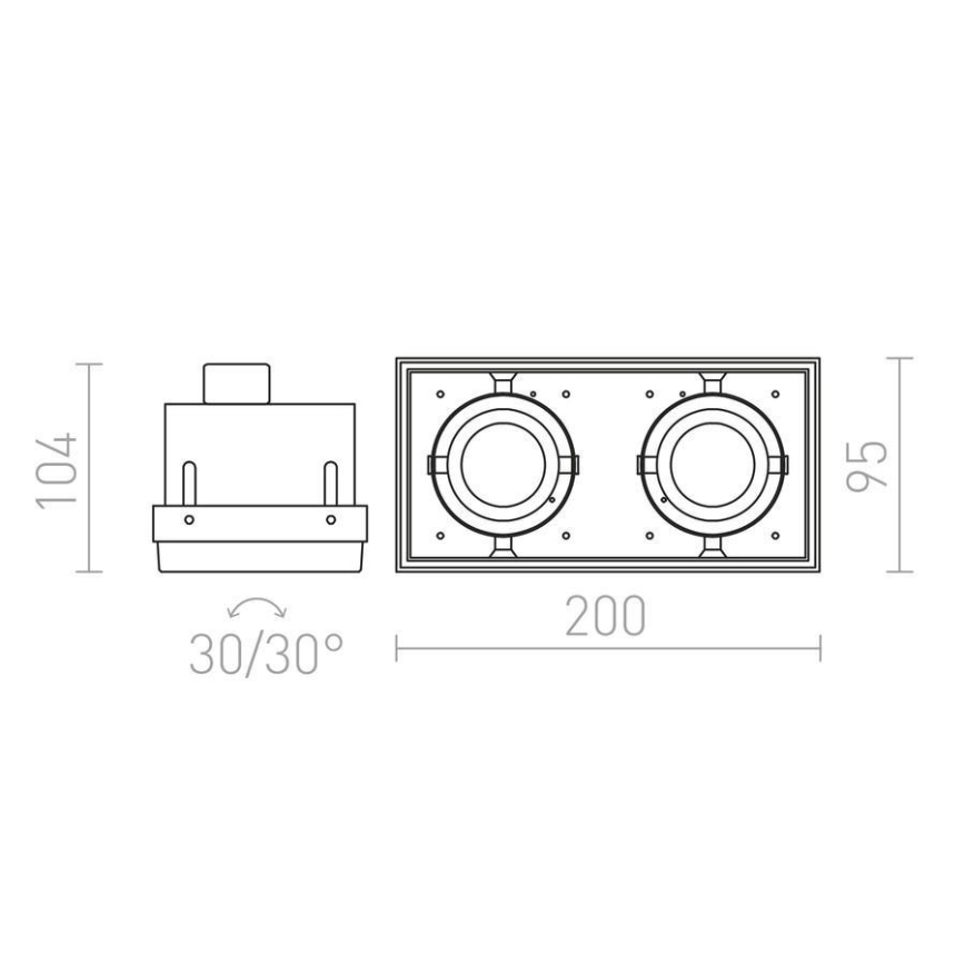 RED - Design Rendl - R12053 - Χωνευτό φωτιστικό ELECTRA 2xGU10/50W/230V