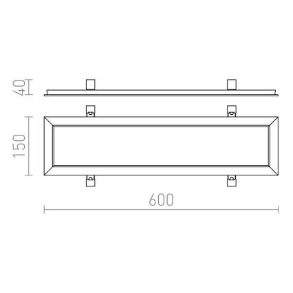 RED - Design Rendl - R12061 - Χωνευτό πάνελ LED STRUCTURAL LED/22W/230V