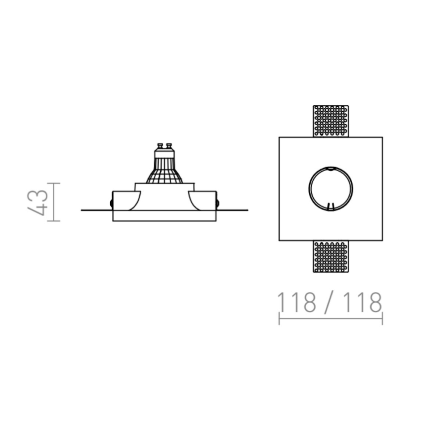 RED - Design Rendl - R12358 - Χωνευτό φωτιστικό DINGO 1xGU10/35W/230V