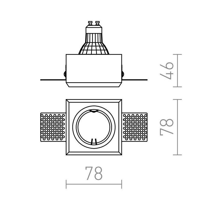 RED - Design Rendl - R12361 - Χωνευτό φωτιστικό QUO 1xGU10/35W/230V