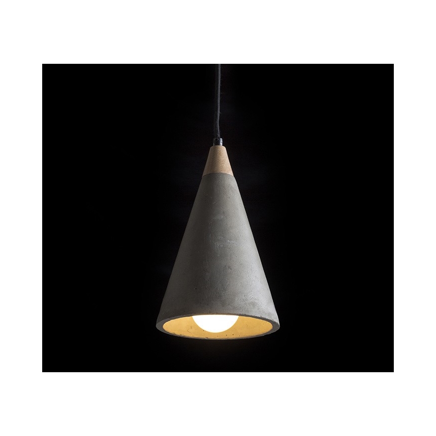 RED - Design Rendl - R12380 - Πολύφωτο κρεμαστό HEIDI 1xE27/28W/230V μπετόν/ξύλο