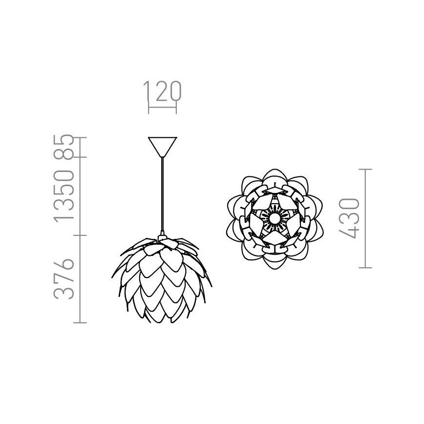 RED - Design Rendl - R12381 - Πολύφωτο κρεμαστό ENCOMBRE 1xE27/42W/230V