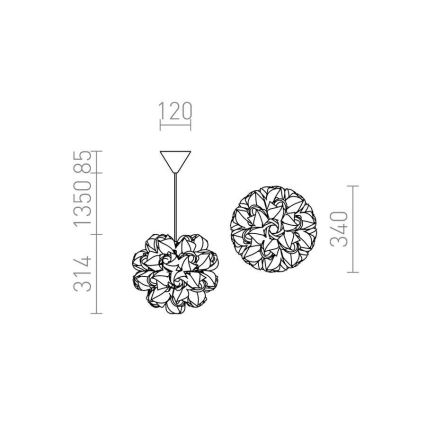 RED - Design Rendl - R12384 - Πολύφωτο COCO 1xE27/28W/230V