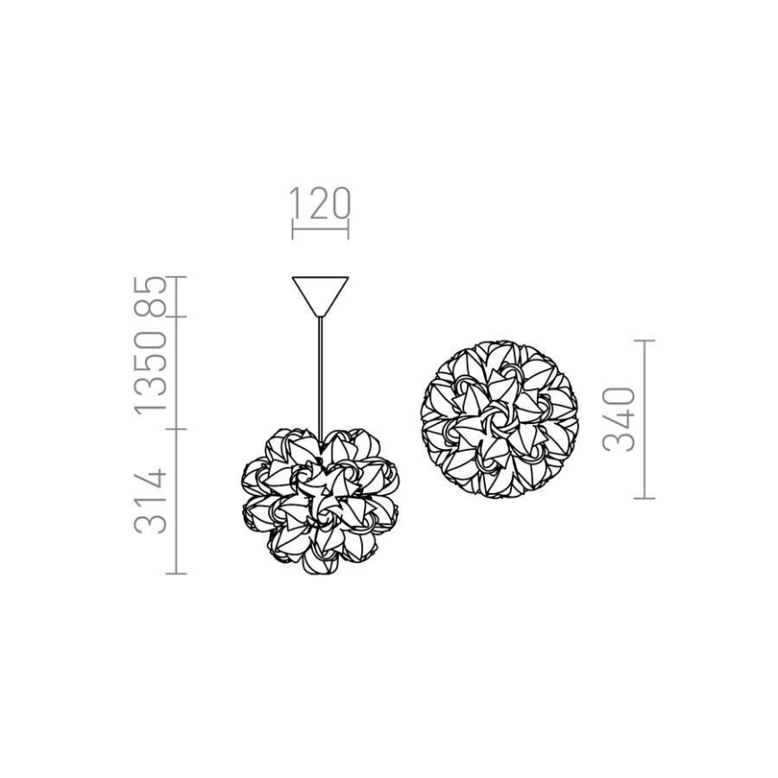 RED - Design Rendl - R12384 - Πολύφωτο COCO 1xE27/28W/230V