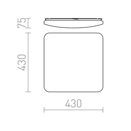 RED - Design Rendl - R12437 - LED Φωτιστικό οροφής SEMPRE LED/36W/230V τετράγωνο