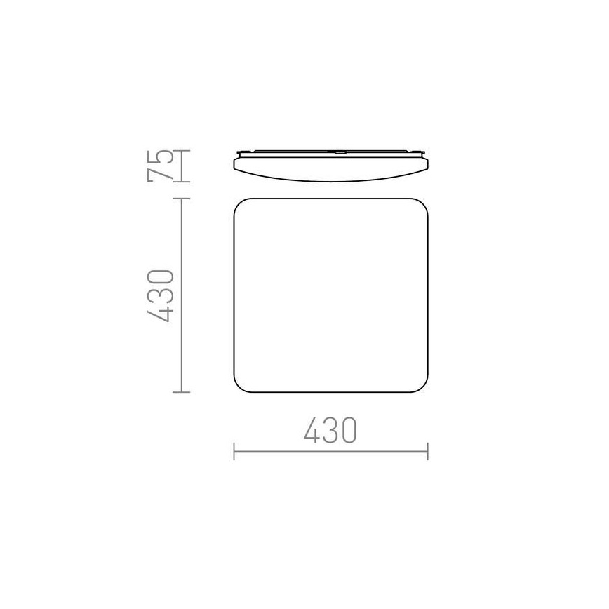 RED - Design Rendl - R12437 - LED Φωτιστικό οροφής SEMPRE LED/36W/230V τετράγωνο