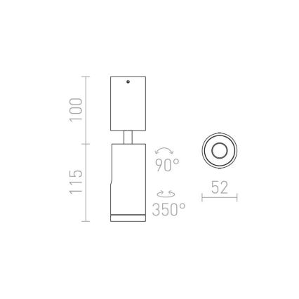 RED - Design Rendl - R12497 - LED Σποτ BOGARD LED/5W/230V μαύρο