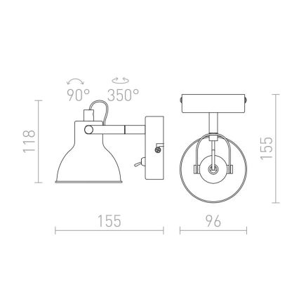 RED - Design Rendl - R12508 - Σποτ τοίχου ROSITA 1xGU10/9W/230V