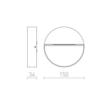 RED - Design Rendl - R12539 - LED Εξωτερικό φωτιστικό τοίχου AQILA LED/6W/230V IP54