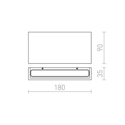 RED - Design Rendl - R12573 - LED φωτιστικό τοίχου εξωτερικού χώρου TORINO 2xLED/5W/230V IP54