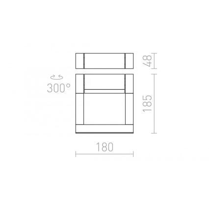 RED - Design Rendl - R12623 - LED Εξωτερικό φωτιστικό τοίχου AQUE LED/8W/230V IP54