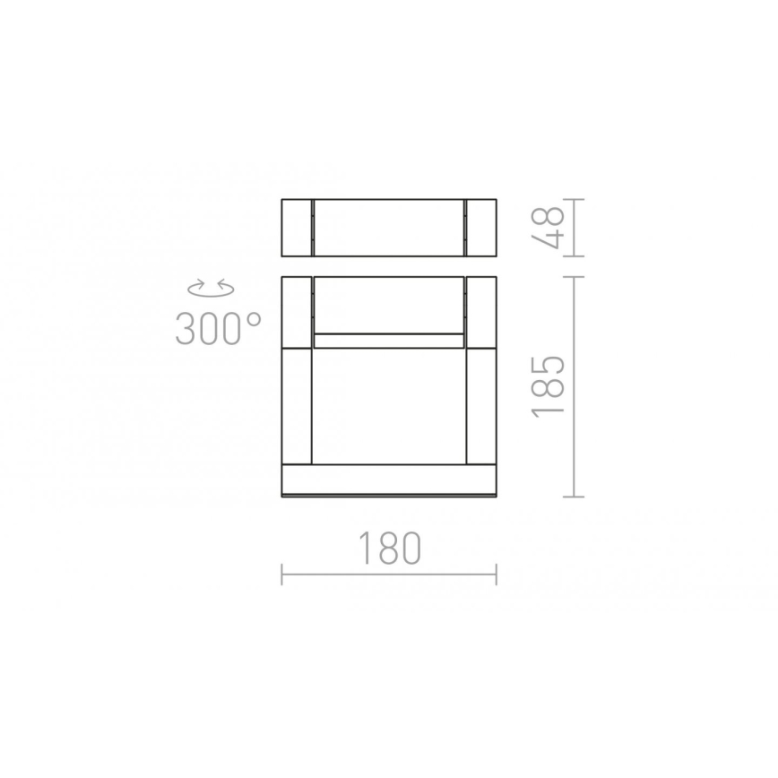 RED - Design Rendl - R12623 - LED Εξωτερικό φωτιστικό τοίχου AQUE LED/8W/230V IP54