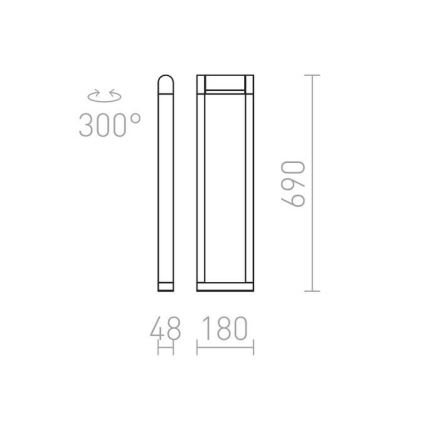 RED - Design Rendl - R12624 - LED Λάμπα εξωτερικού χώρου AQUE LED/8W/230V IP54 μαύρο