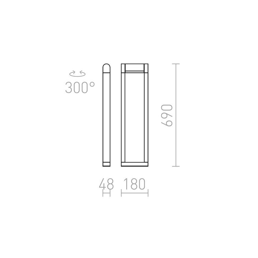 RED - Design Rendl - R12624 - LED Λάμπα εξωτερικού χώρου AQUE LED/8W/230V IP54 μαύρο