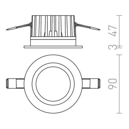 RED - Design Rendl - R12716 - LED Χωνευτό φωτιστικό μπάνιου TOLEDO 8W/230V IP44