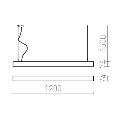 RED - Design Rendl - R12721 - LED Πολύφωτο κρεμαστό PESANTE LED/40W/230V μαύρο