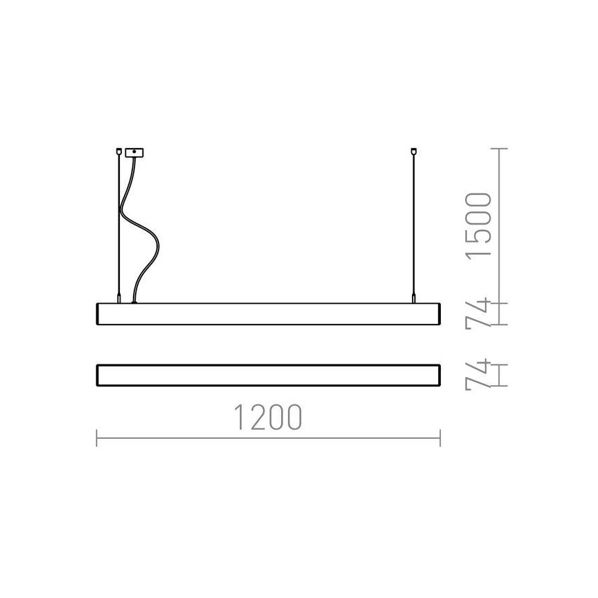 RED - Design Rendl - R12721 - LED Πολύφωτο κρεμαστό PESANTE LED/40W/230V μαύρο