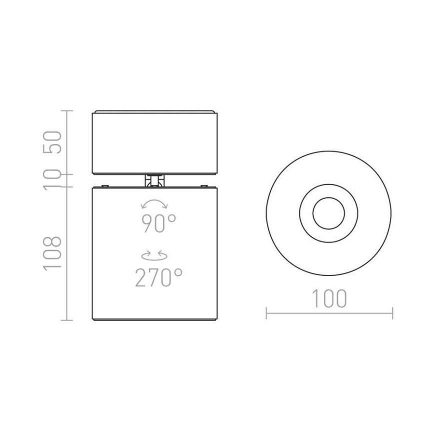 RED - Design Rendl - R12840 - LED Σποτ CONDU LED/20W/230V μαύρο