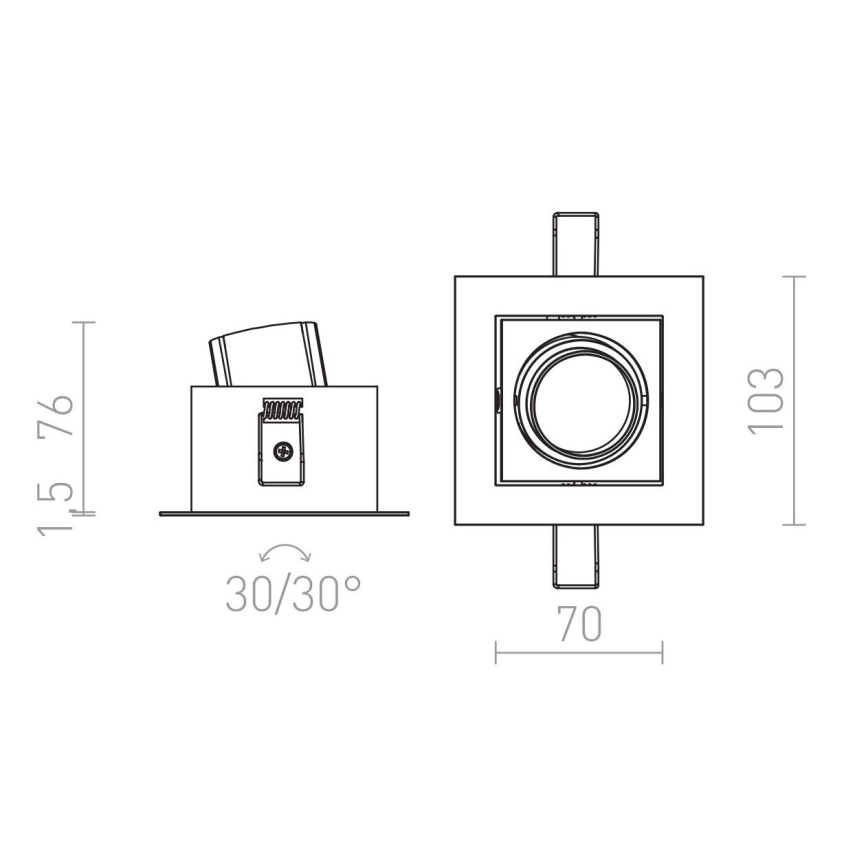 RED - Design Rendl - R12856 - Χωνευτό Φωτιστικό LED BONDY LED/7W/230V