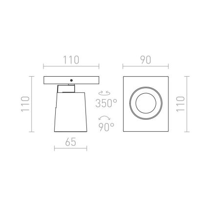 RED - Design Rendl - R12912 - Σποτ τοίχου KENNY 1xGU10/35W/230V