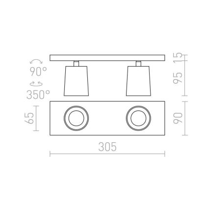 RED - Design Rendl - R12915 - Σποτ KENNY 2xGU10/35W/230V