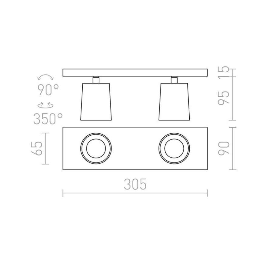 RED - Design Rendl - R12915 - Σποτ KENNY 2xGU10/35W/230V