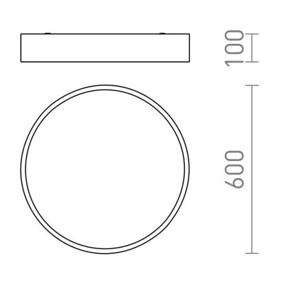 RED - Design Rendl - R13333 - LED Φωτιστικό οροφής MEZZO LED/60W/230V μαύρο