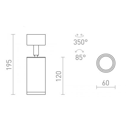 RED - Design Rendl - R13363 - Σποτ BELENOS 1xGU10/9W/230V