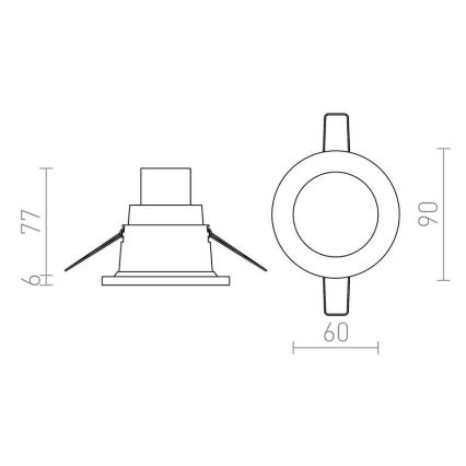 RED - R12659 - Χωνευτό φωτιστικό μπάνιου LEROY 1xGU5,3/35W/12V  IP44