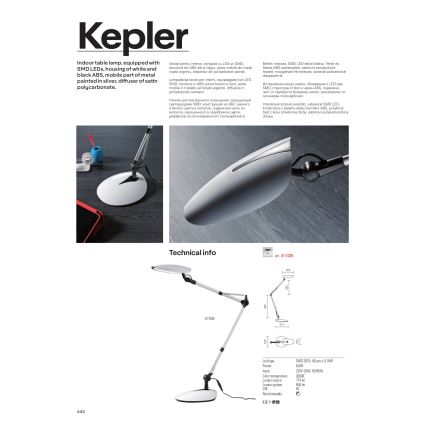 Redo 01-1036 - Επιτραπέζιο φωτιστικό LED KEPLER LED/6,5W/230V λευκό
