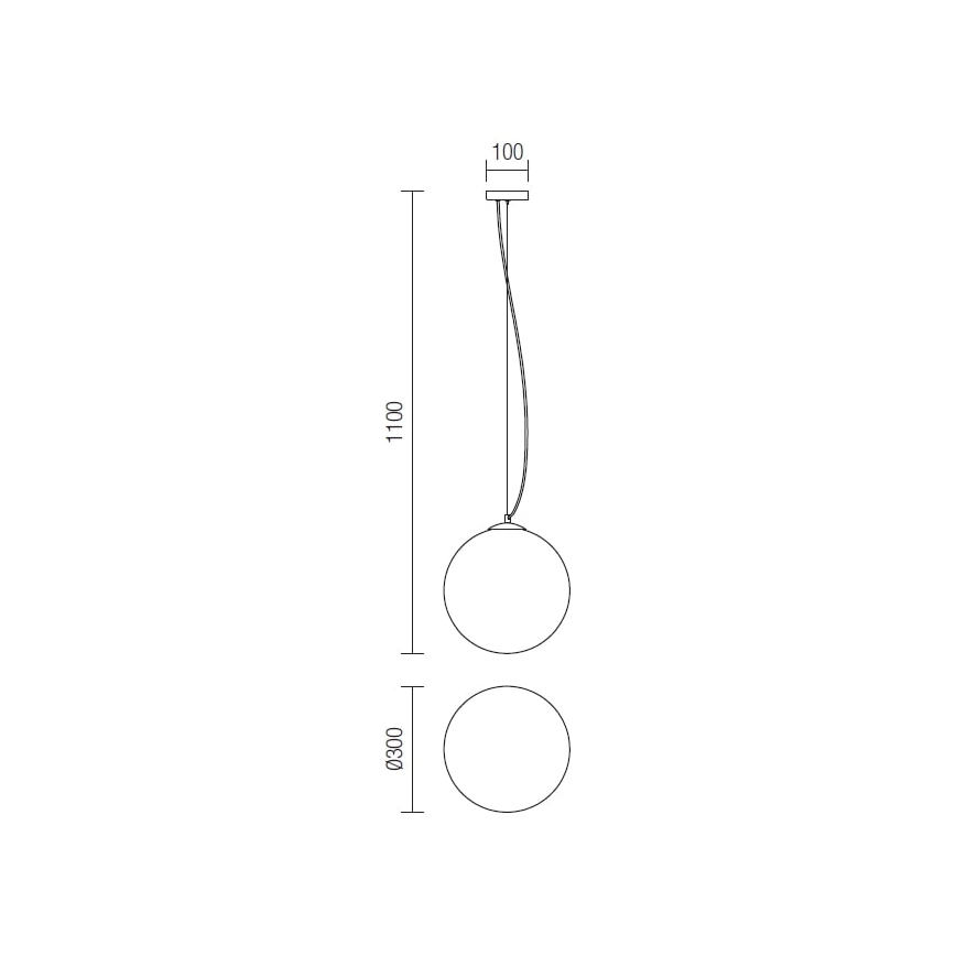 Redo 01-1065 -  Κρεμαστό φωτιστικό οροφής OLA 1xE27/42W/230V διάμετρος 30 cm
