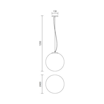 Redo 01-1066 -  Κρεμαστό φωτιστικό οροφής OLA 2xE27/42W/230V διάμετρος 40 cm