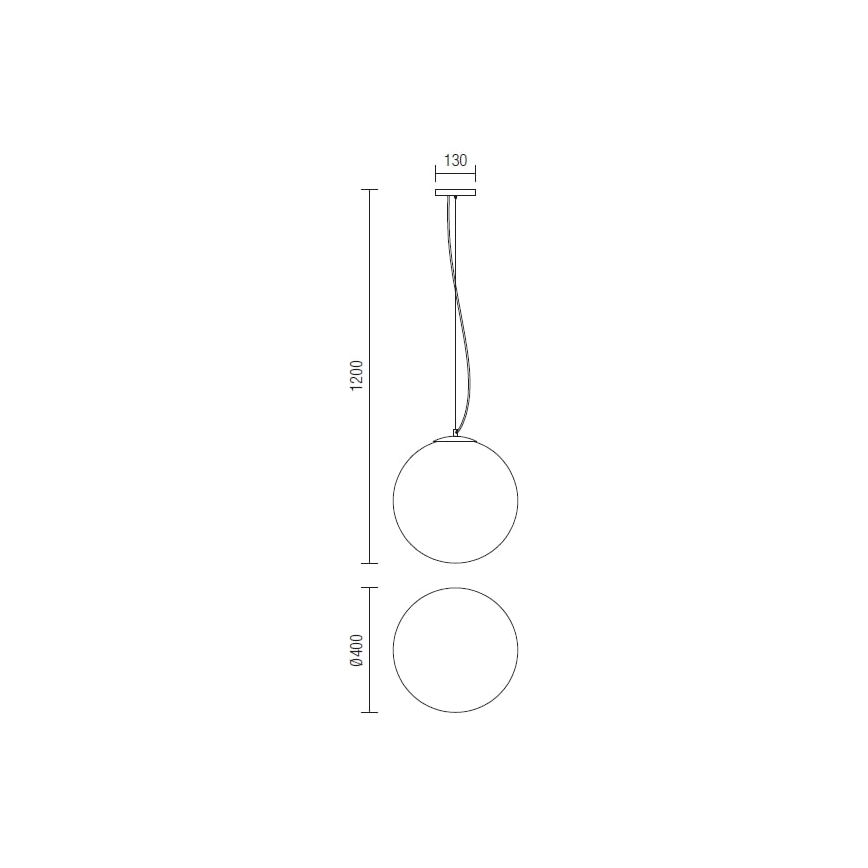 Redo 01-1066 -  Κρεμαστό φωτιστικό οροφής OLA 2xE27/42W/230V διάμετρος 40 cm